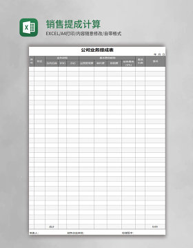 销售提成计算表Excel模板