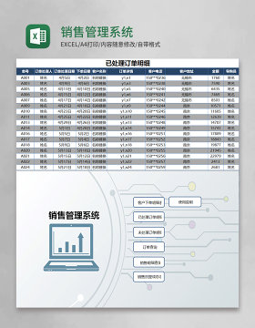 销售管理系统Excel模板