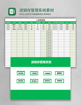 进销存管理系统Excel素材 