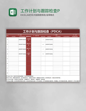 工作计划与跟踪检查PDCA表格