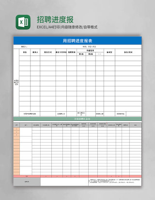 招聘进度报表excel模板