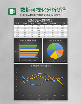 数据可视化分析销售表excel模板