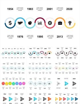 多样化时间线发展时间轴PPT素材模板Timelines