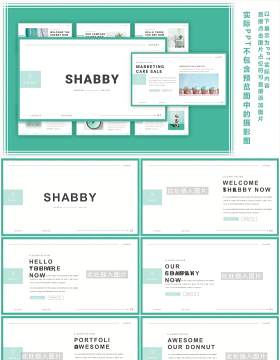 简约工作汇报计划报告PPT模板Shabby Powerpoint Template