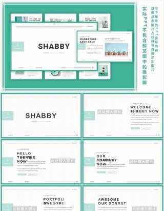 简约工作汇报计划报告PPT模板Shabby Powerpoint Template