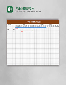 项目进度时间表excel模板