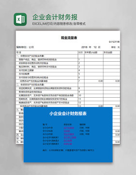 企业会计财务报表Excel模板