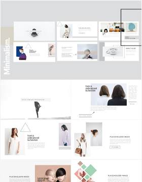 清新简洁工作展示PPT模板Minimalism Clean Powerpoint