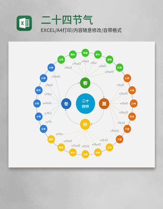 二十四节气Execl模板