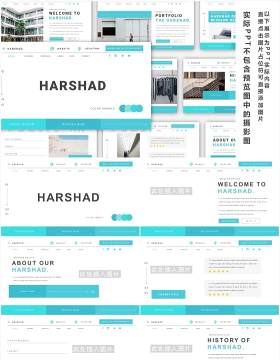 简约蓝色高端工作报告计划总结PPT模板Harshad - Powerpoint Template