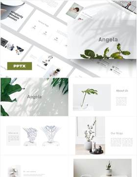 简约清新作品图片展示PPT模板Angela - Powerpoint template