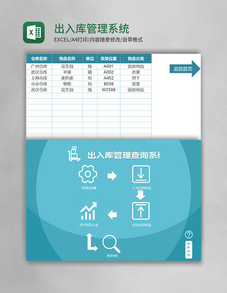 出入库管理系统excel表格模板