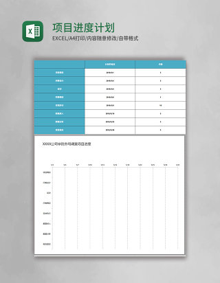 项目进度计划甘特图excel模板