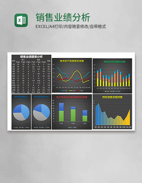 销售业绩分析表Excel模板