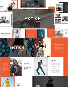 时尚作品图片展示PPT模板Motion Powerpoint Template