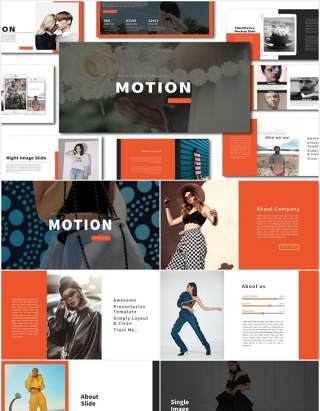 时尚作品图片展示PPT模板Motion Powerpoint Template