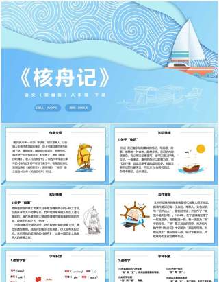 部编版八年级语文下册核舟记课件PPT模板