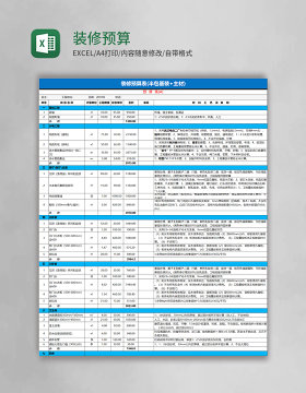 装修预算表excel模板 