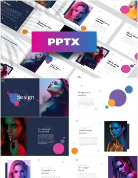 设计机构作品展示PPT模板Design Agency Powerpoint