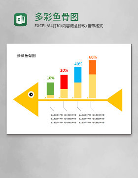 多彩实用鱼骨图Execl模板