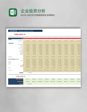 企业投资分析excel模版