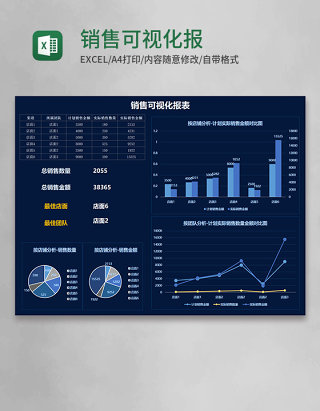 销售可视化报表Execl模板