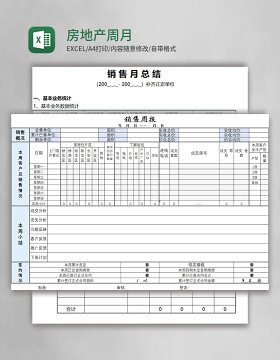 房地产周月销售报表