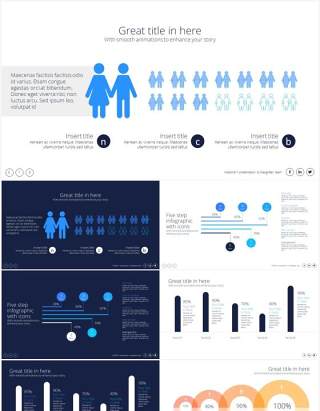 用户人群数据分布图形图表分析PPT素材Data Distribution