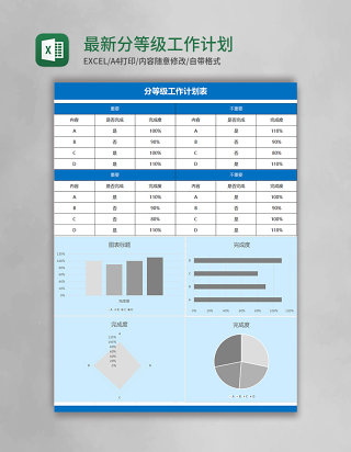 最新分等级工作计划表Excel模板