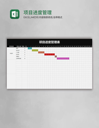项目进度管理表excel模板