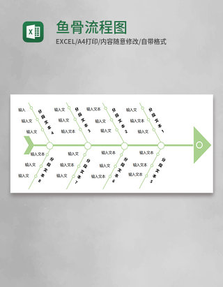 鱼骨流程图Execl模板