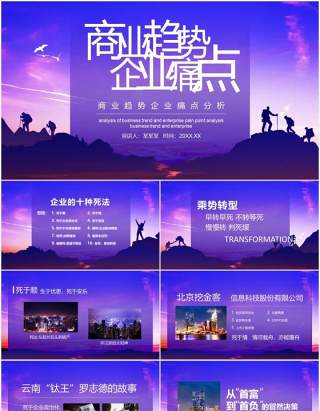 商业趋势企业痛点分析动态PPT模板