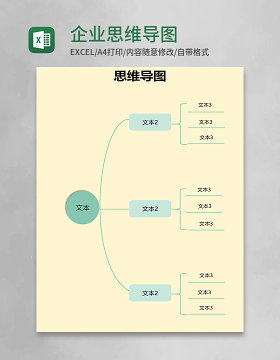 企业思维导图表格excel模板