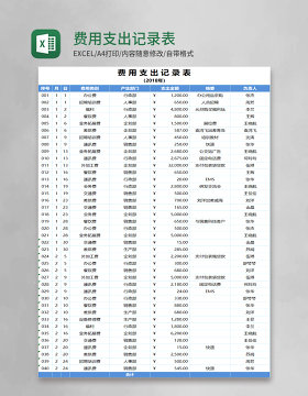 费用支出记录表