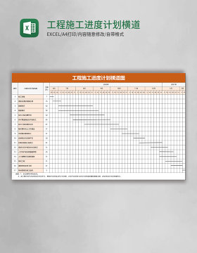 工程施工进度计划横道图excel模板