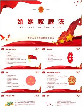 红色党政风中国婚姻家庭法党课知识培训PPT模板