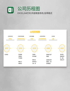 公司历程图Execl模板
