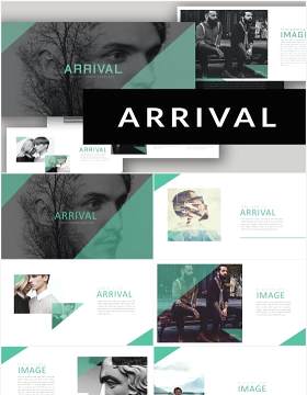 个性创意摄影展示PPT模板Arrival powerpoint