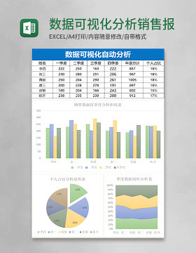 数据可视化分析销售报表excel模板