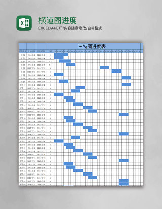 甘特图横道图进度表excel模板