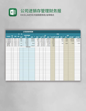 公司进销存管理财务报表excel表格模板