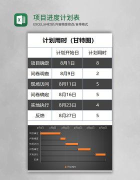 项目进度计划表