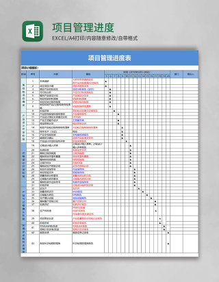 实用项目管理进度表excel模板