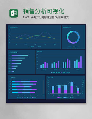 销售分析可视化Execl模板