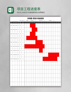 项目工程进度表甘特图excel模板