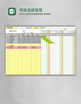 项目进度管理Excel甘特图