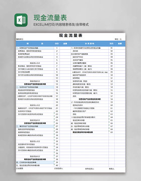 现金流量表excel表格模板