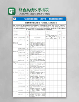 综合类绩效考核表模版