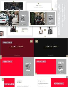 男装产品宣传展示PPT图片版式设计模板Man Fashion Powerpoint Template