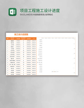 项目工程施工设计进度甘特图表